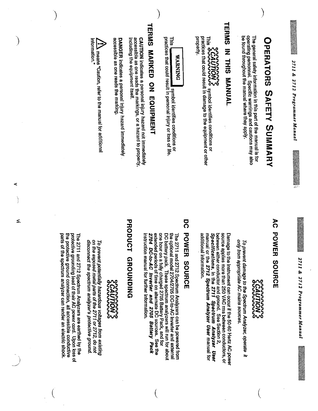 Tektronix 2711, 2712 manual 