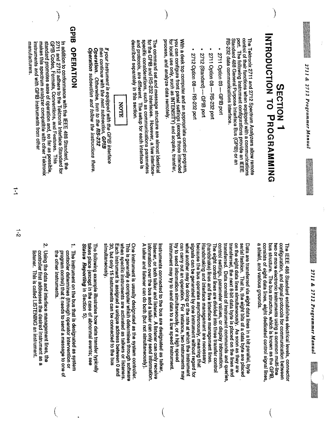 Tektronix 2712, 2711 manual 