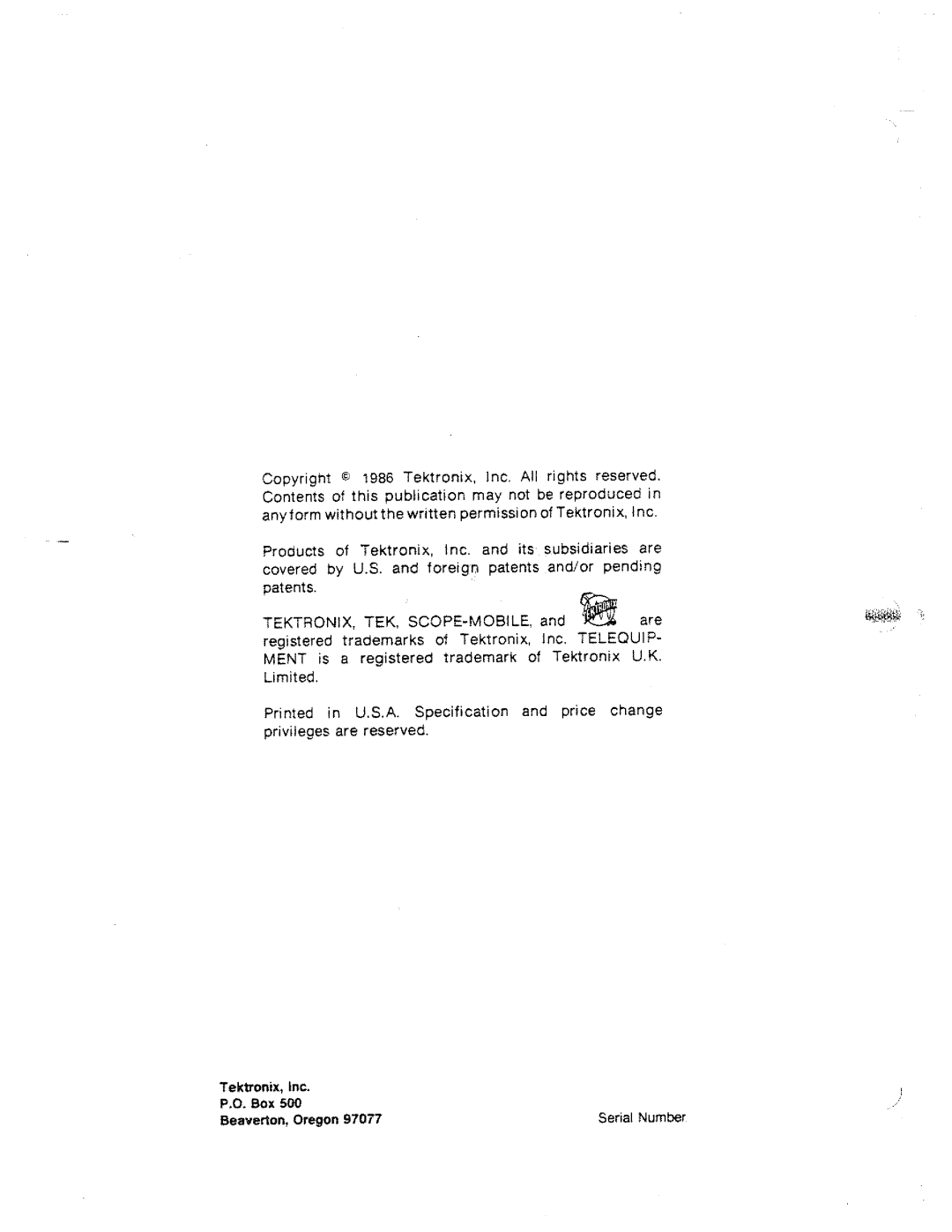 Tektronix 2754P manual 