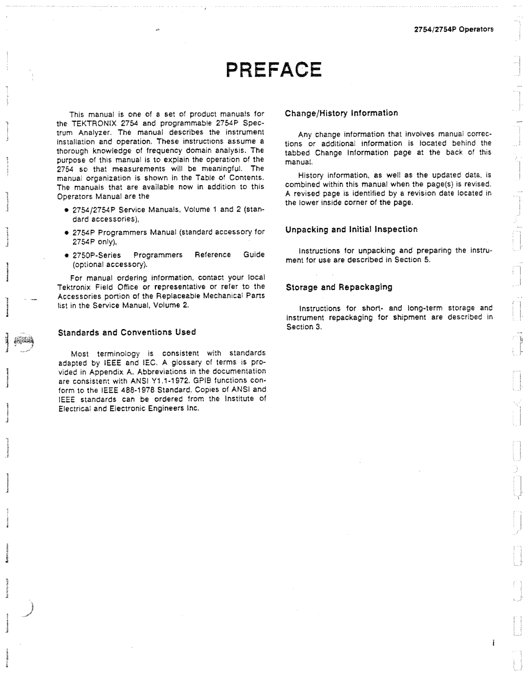 Tektronix 2754P manual 