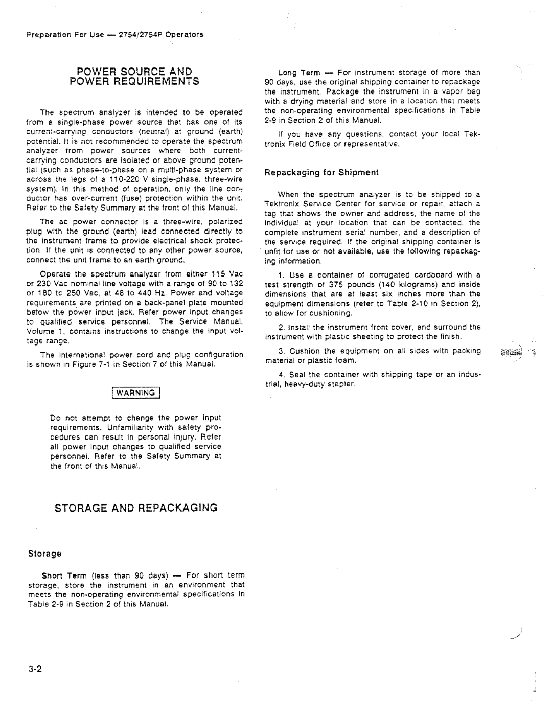 Tektronix 2754P manual 