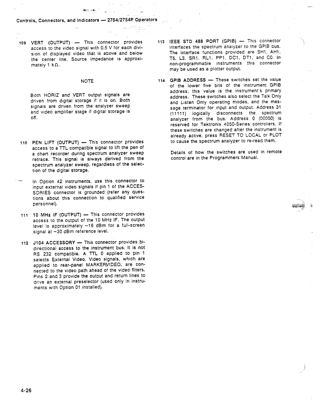 Tektronix 2754P manual 