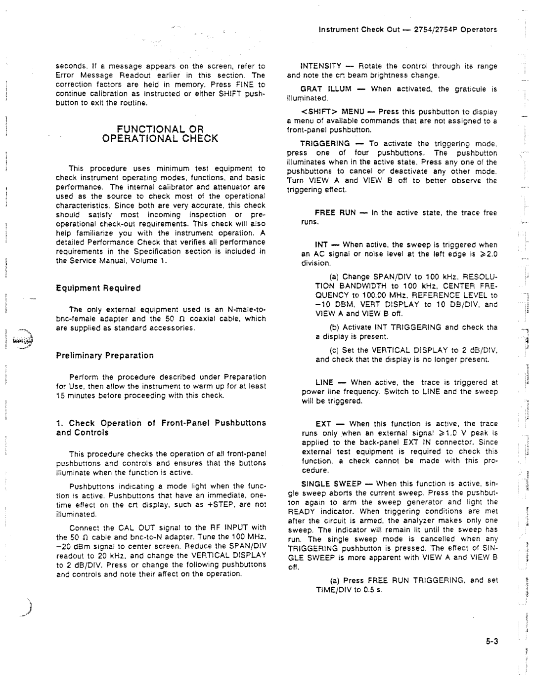 Tektronix 2754P manual 