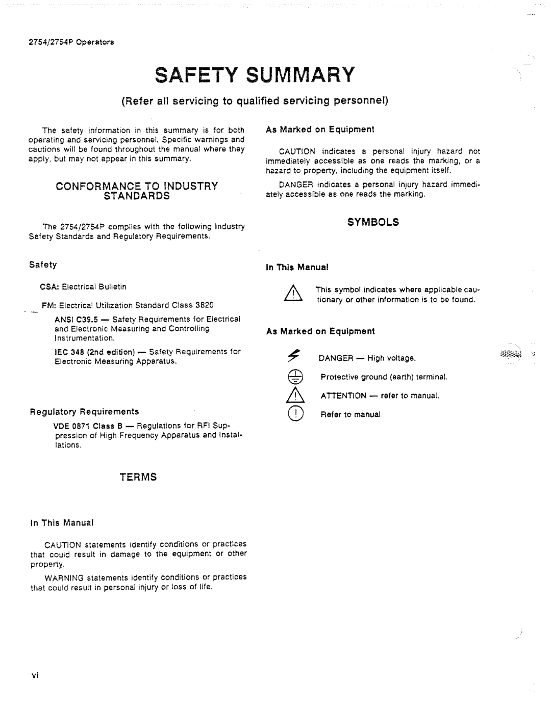 Tektronix 2754P manual 