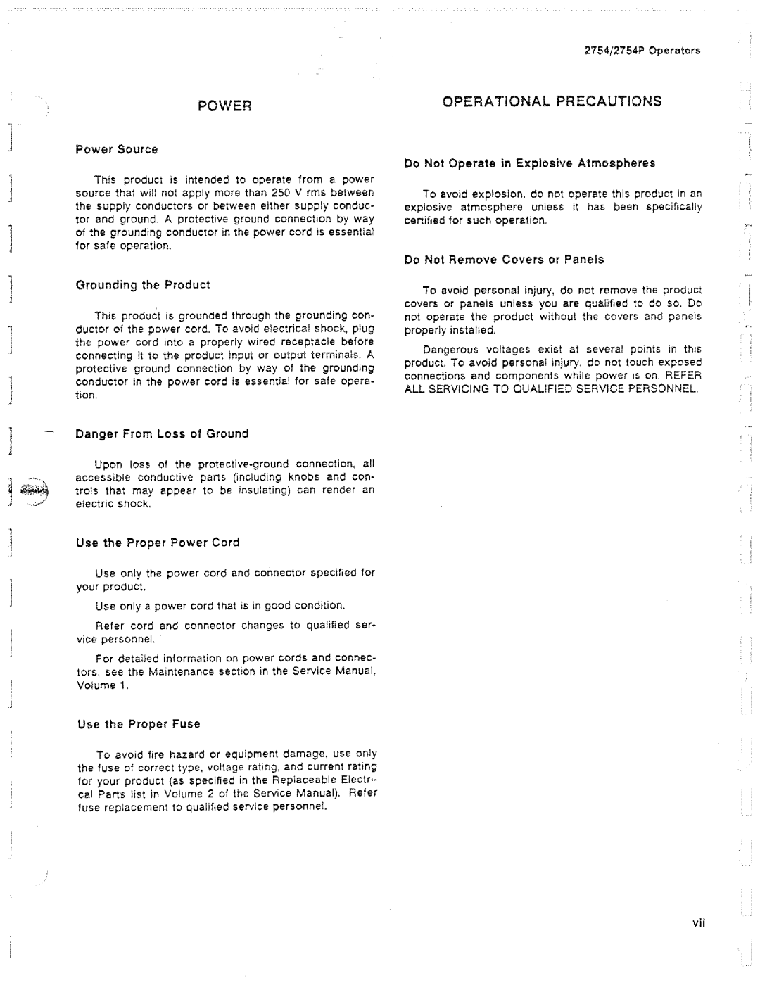 Tektronix 2754P manual 