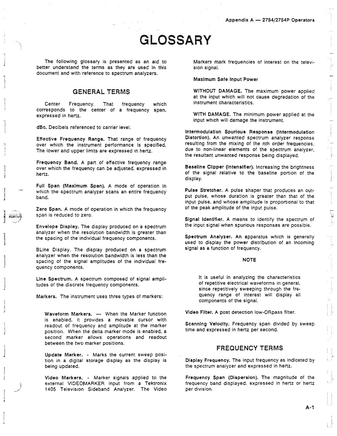 Tektronix 2754P manual 