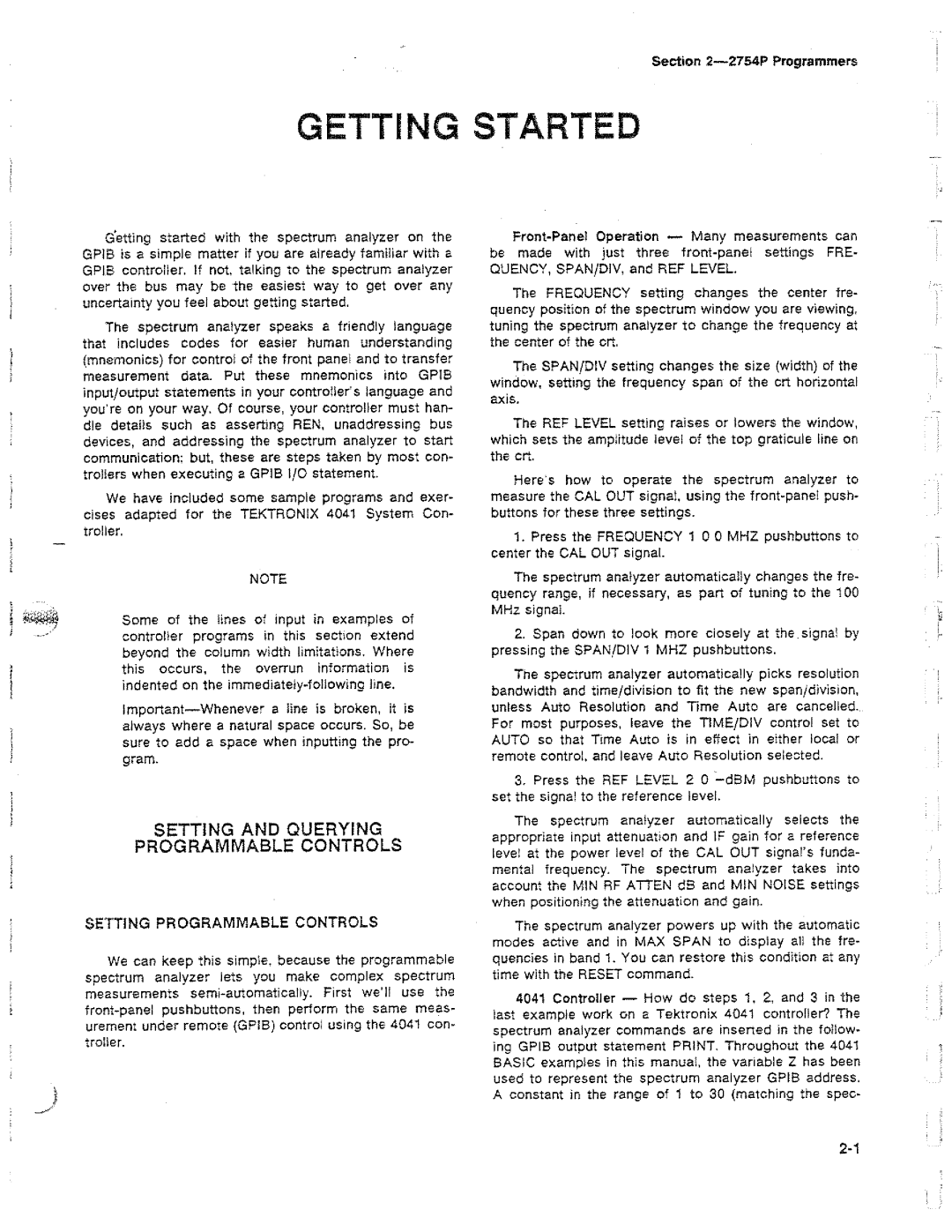 Tektronix 2754P manual 