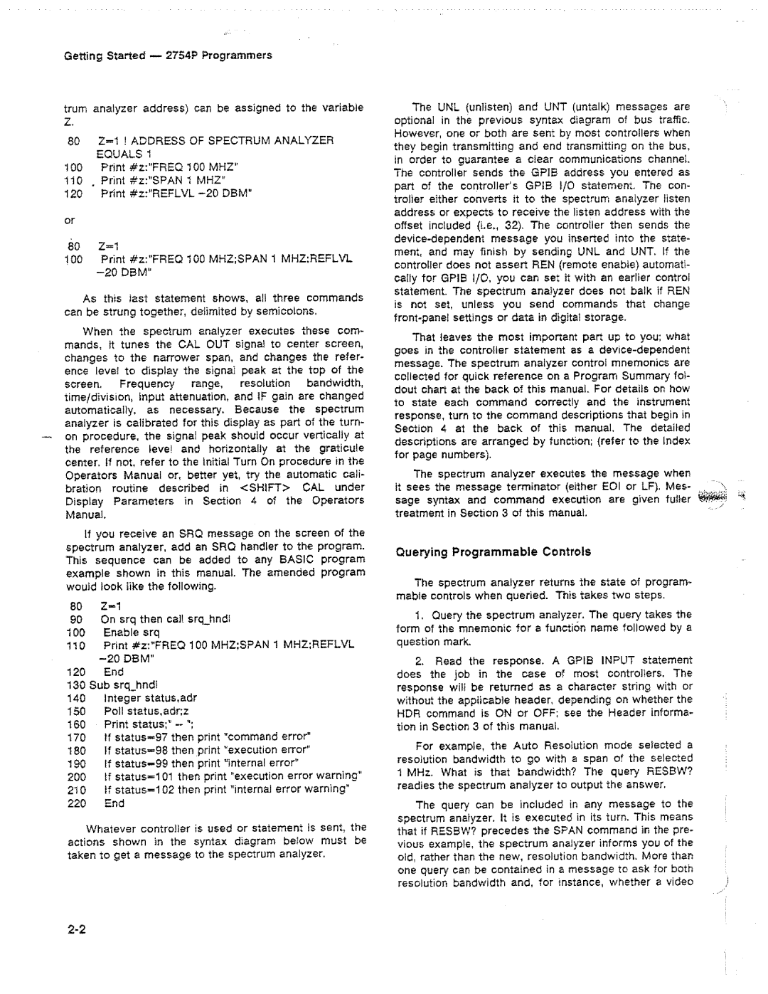 Tektronix 2754P manual 