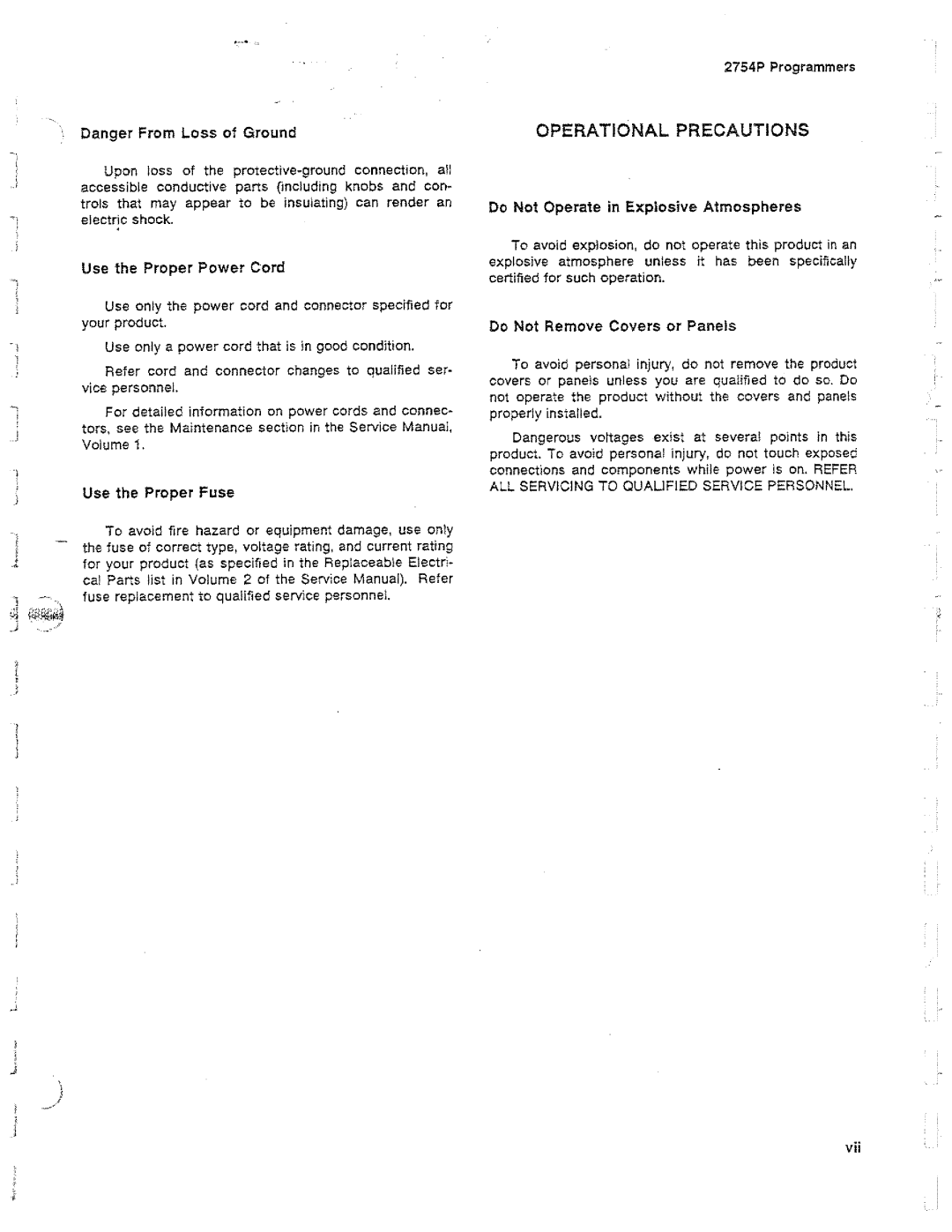 Tektronix 2754P manual 