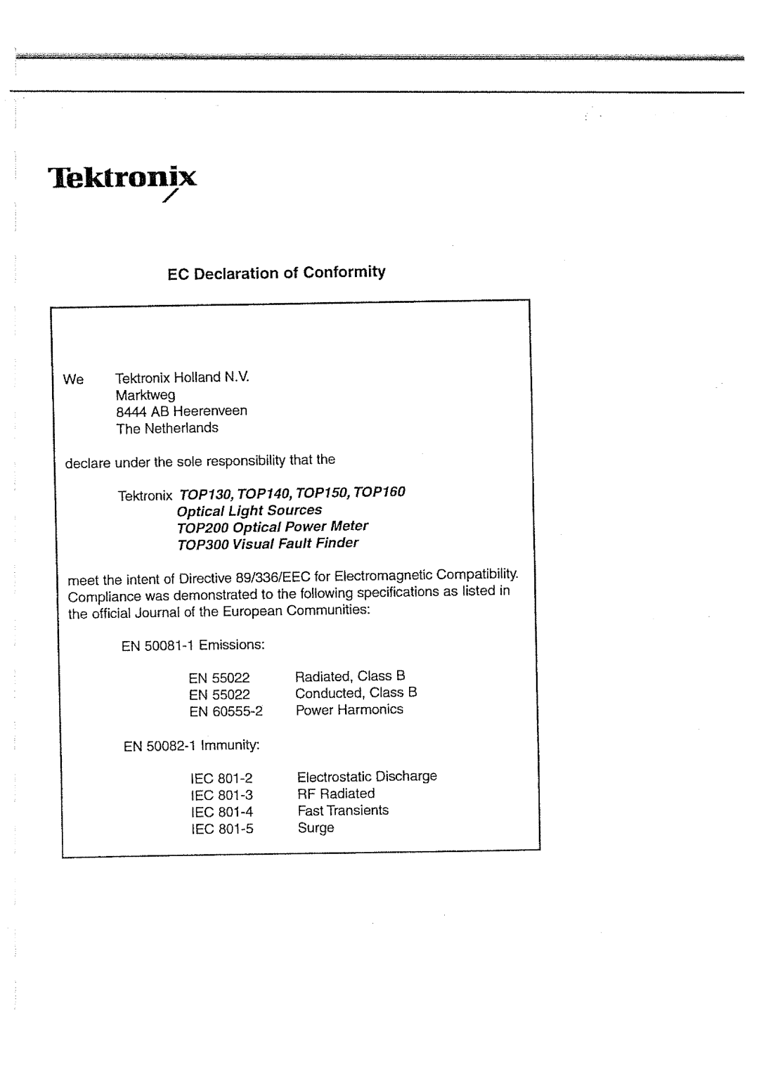 Tektronix 140, 300, 160, top 130, 1540, 200 manual 