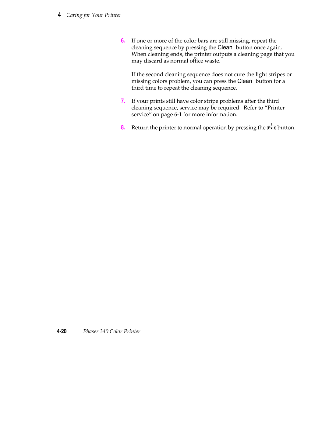 Tektronix manual 20Phaser 340 Color Printer 