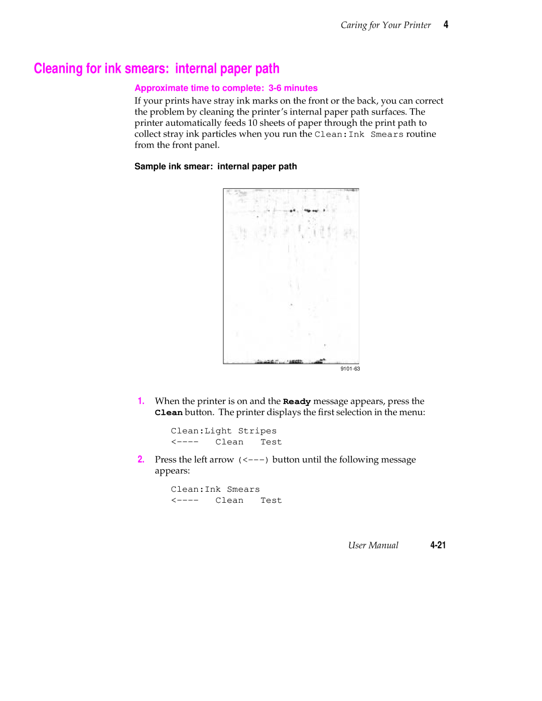 Tektronix 340 manual Cleaning for ink smears internal paper path 