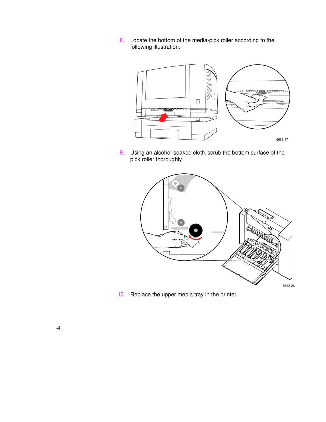 Tektronix 340 manual Replace the upper media tray in the printer 