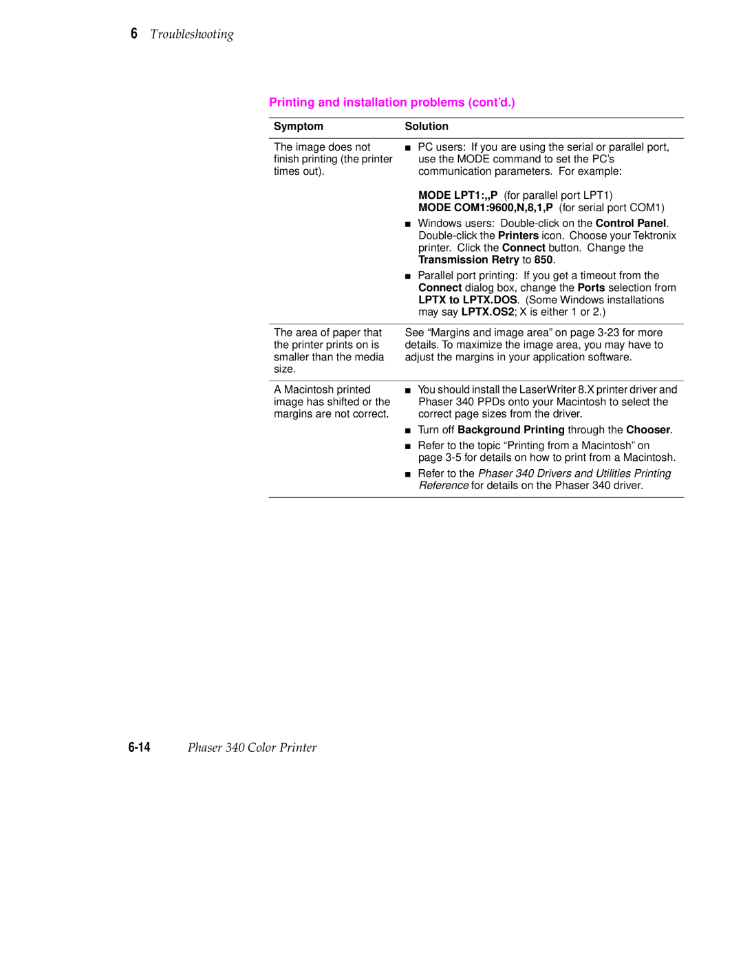 Tektronix 340 manual Mode COM19600,N,8,1,P for serial port COM1, Transmission Retry to 