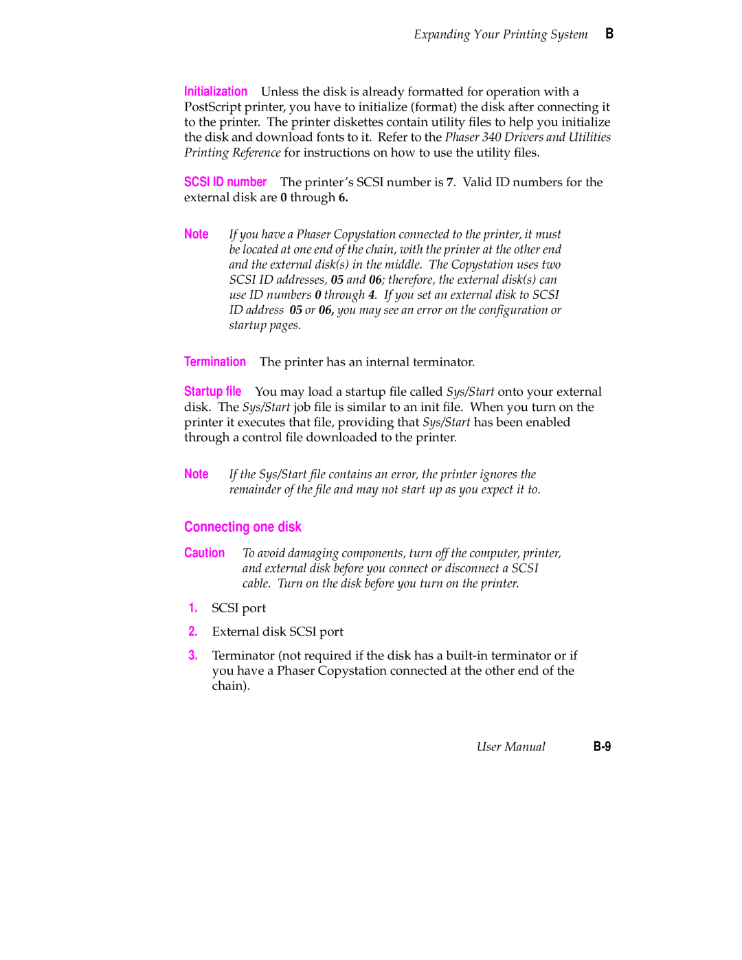 Tektronix 340 manual Connecting one disk 