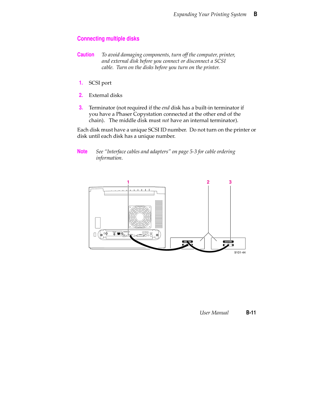 Tektronix 340 manual Connecting multiple disks 