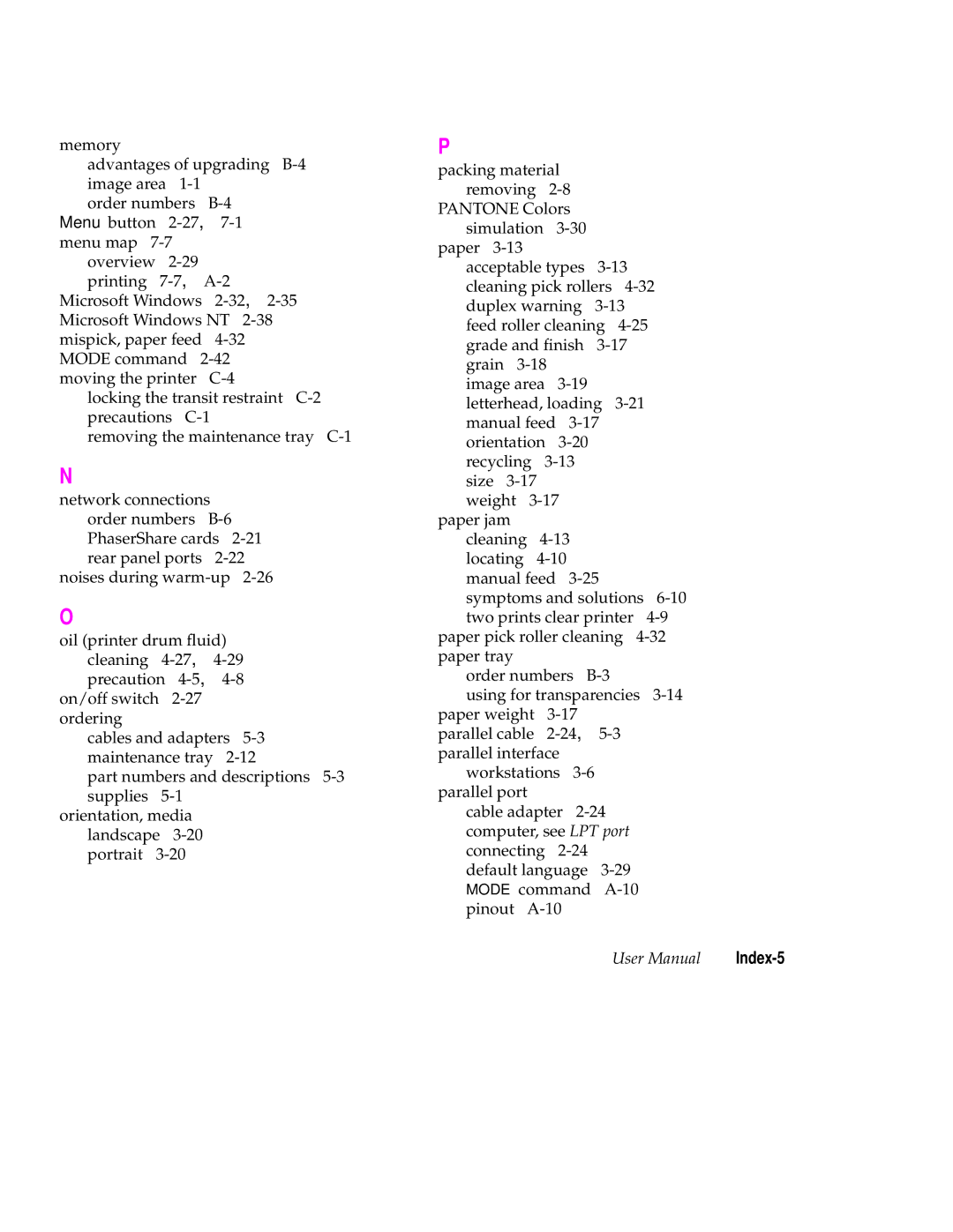 Tektronix 340 manual Index-5 