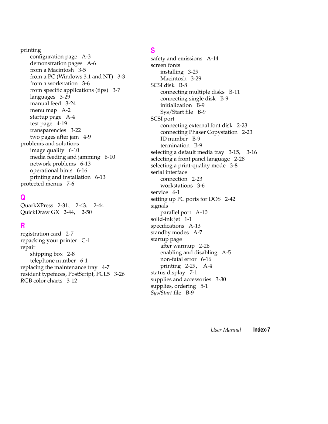 Tektronix 340 manual Sys/Start ﬁle, Index-7 