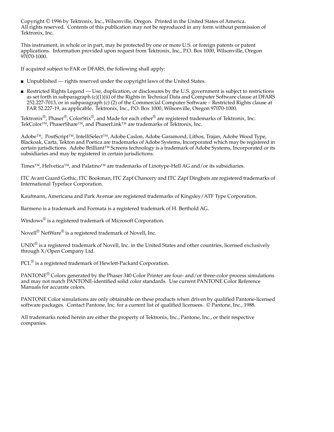 Tektronix 340 manual 