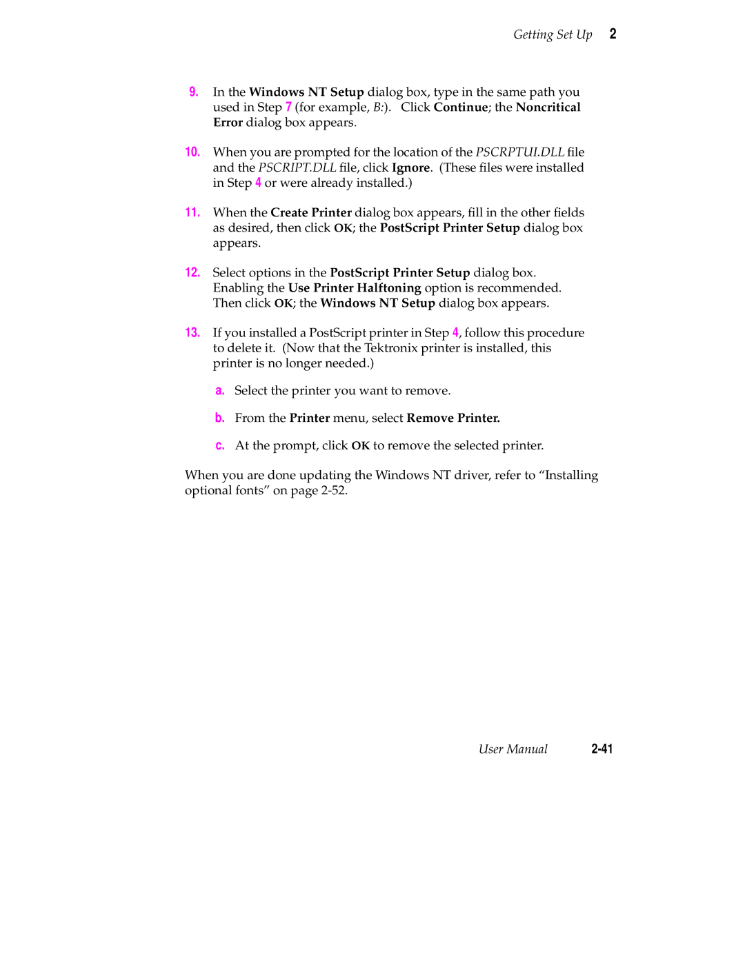 Tektronix 340 manual From the Printer menu, select Remove Printer 