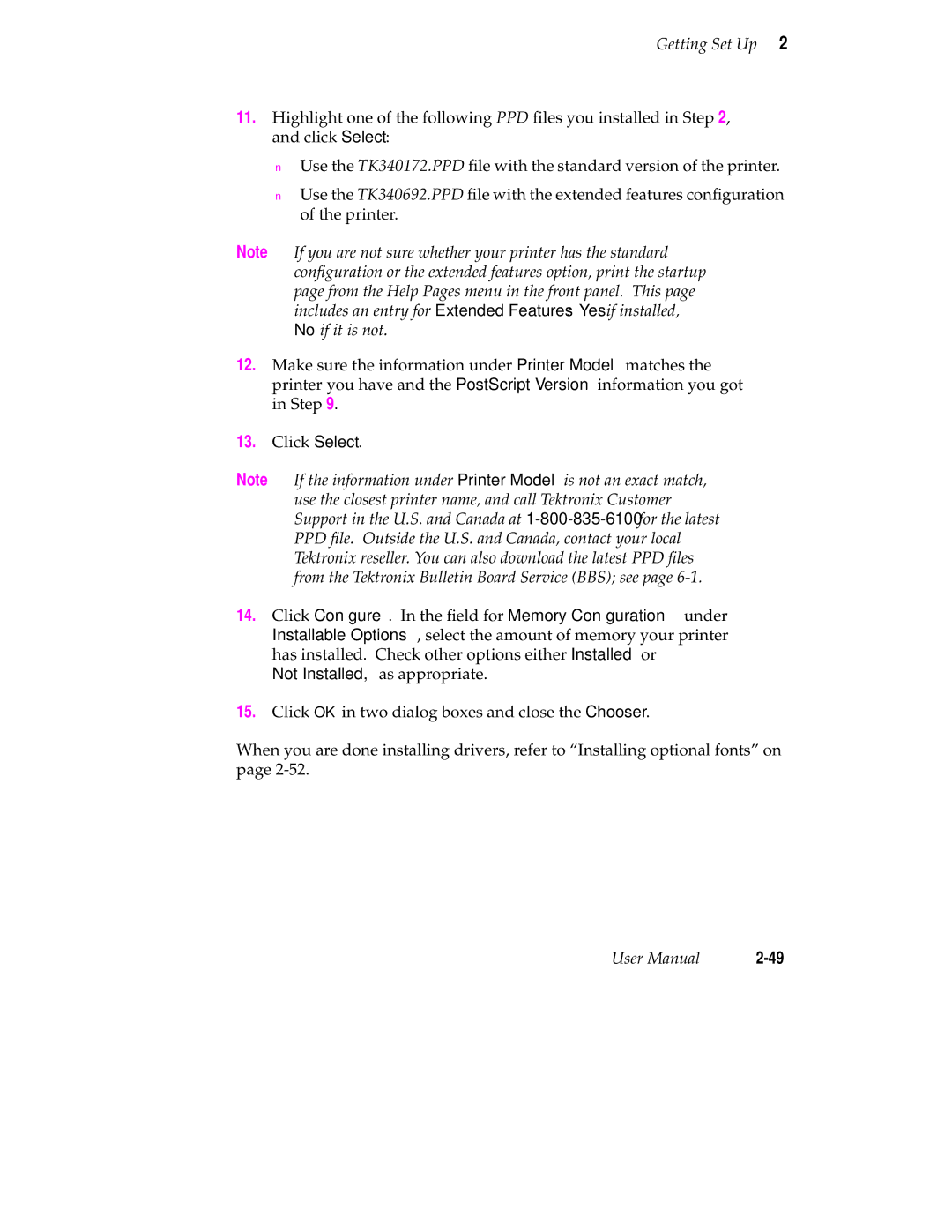 Tektronix 340 manual Not Installed, as appropriate 