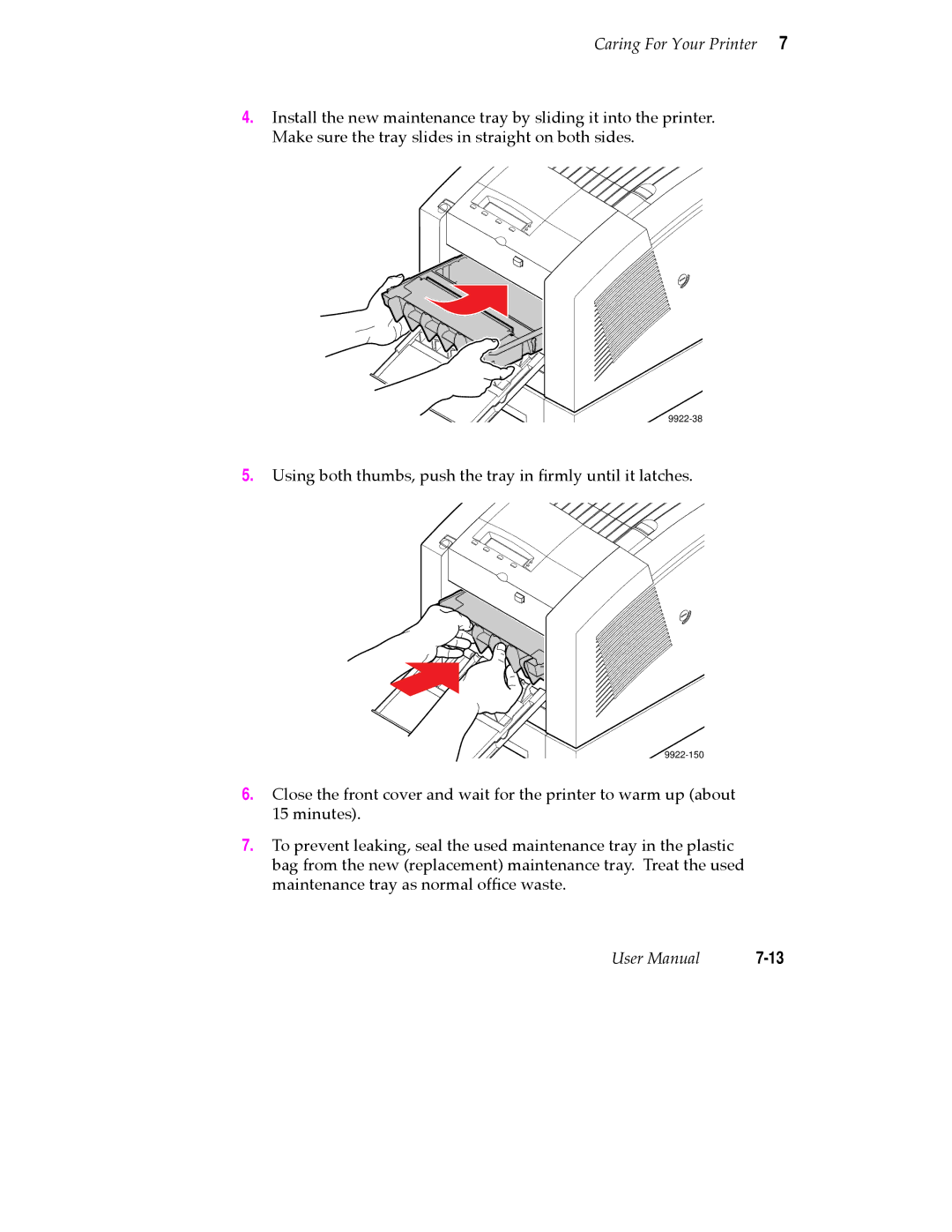 Tektronix 360 user manual Using both thumbs, push the tray in Þrmly until it latches 