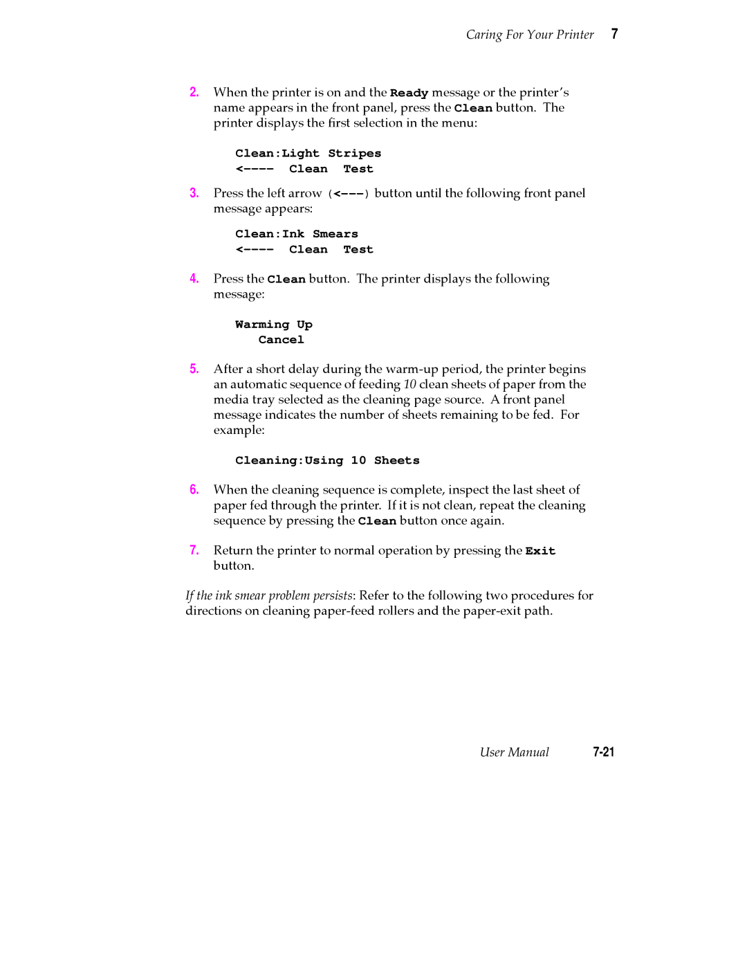 Tektronix 360 user manual CleanLight Stripes Clean Test 