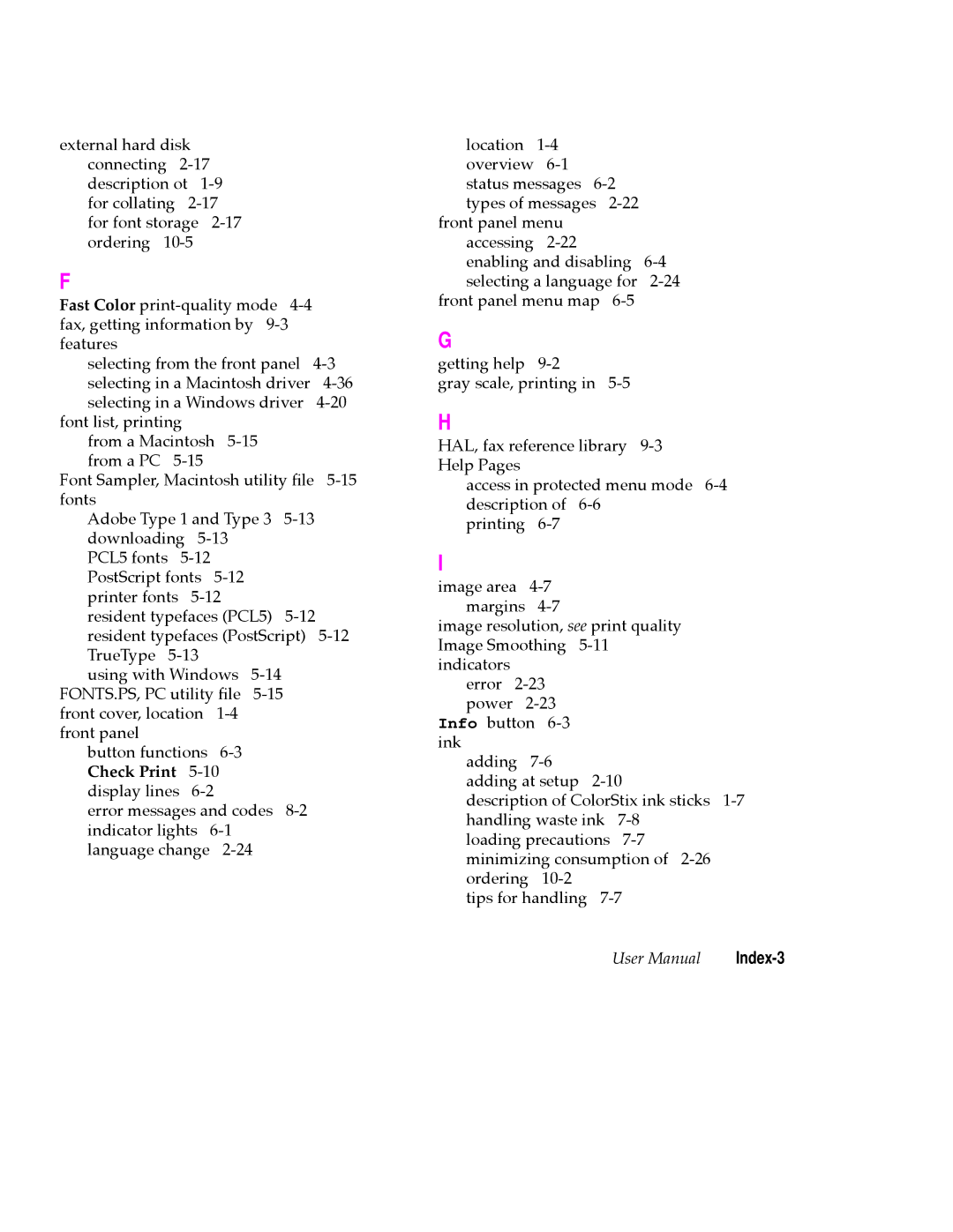 Tektronix 360 user manual Check Print, Index-3 