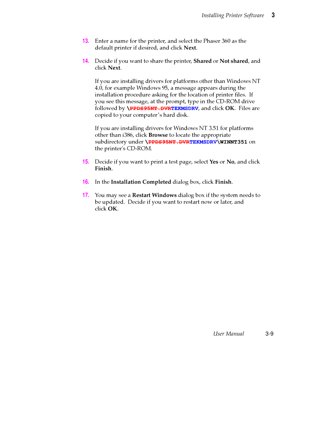 Tektronix 360 user manual Finish Installation Completed dialog box, click Finish 