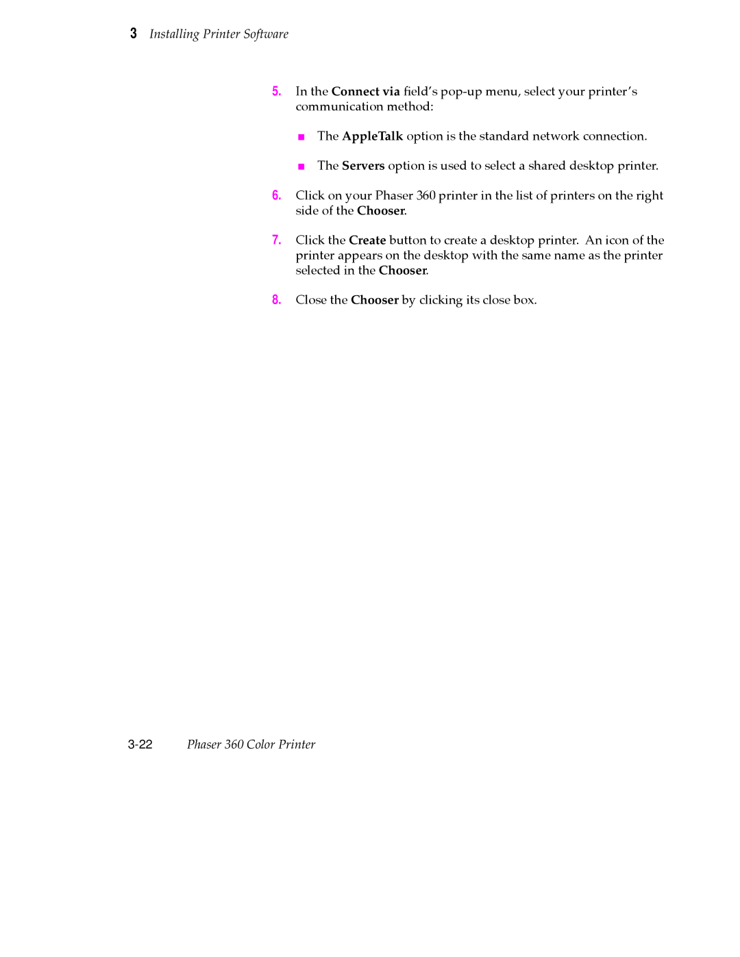 Tektronix user manual 22Phaser 360 Color Printer 