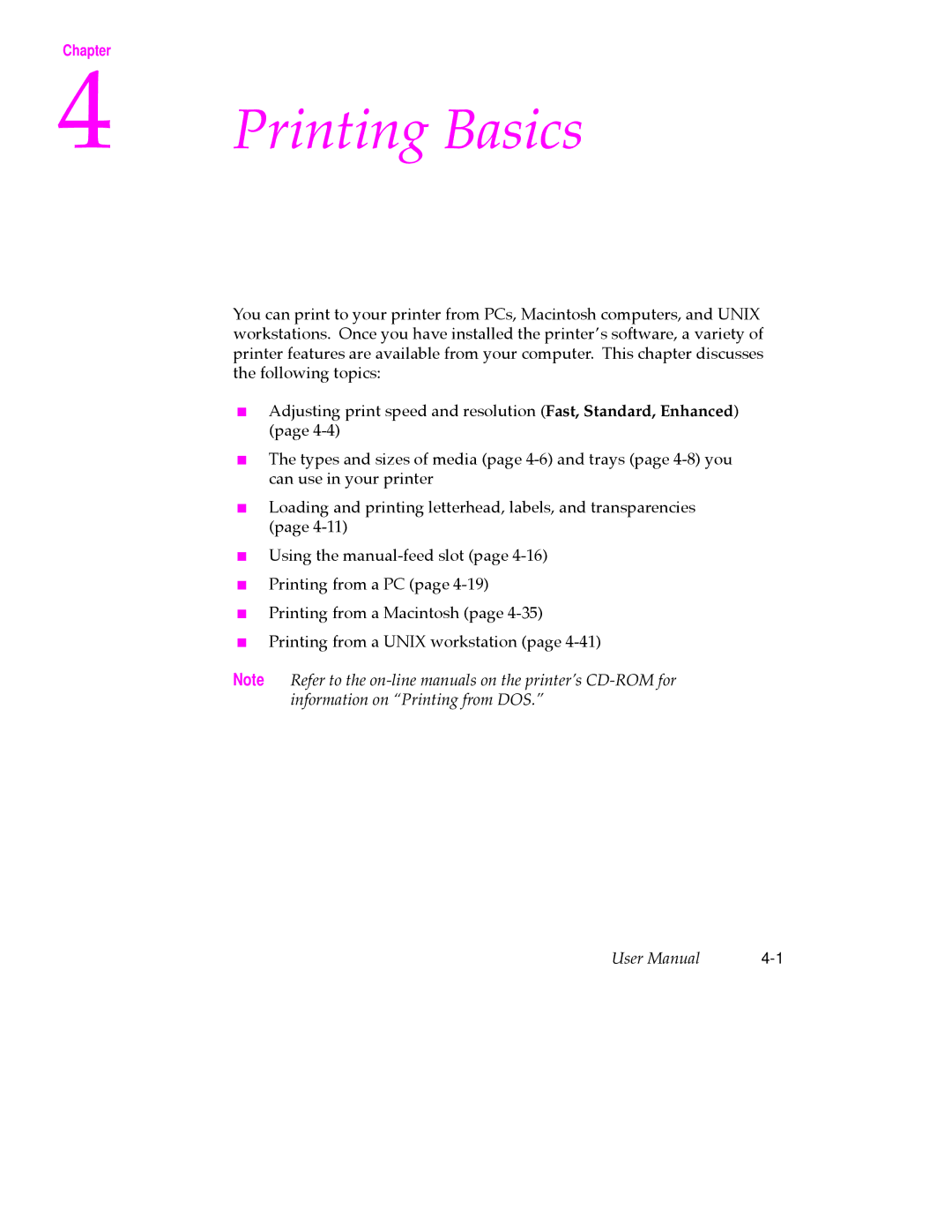 Tektronix 360 user manual Printing Basics 