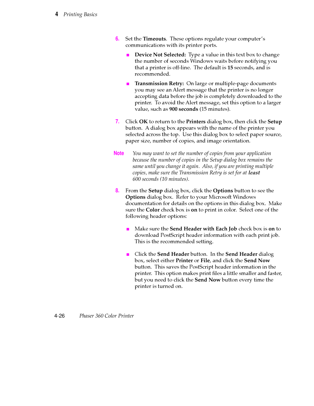 Tektronix user manual 26Phaser 360 Color Printer 