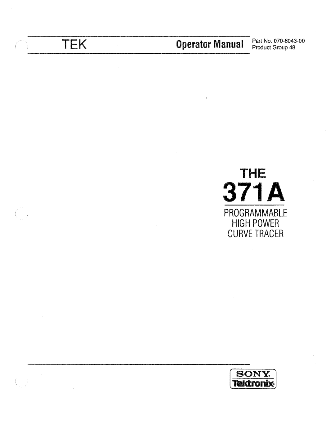 Tektronix 371A manual 