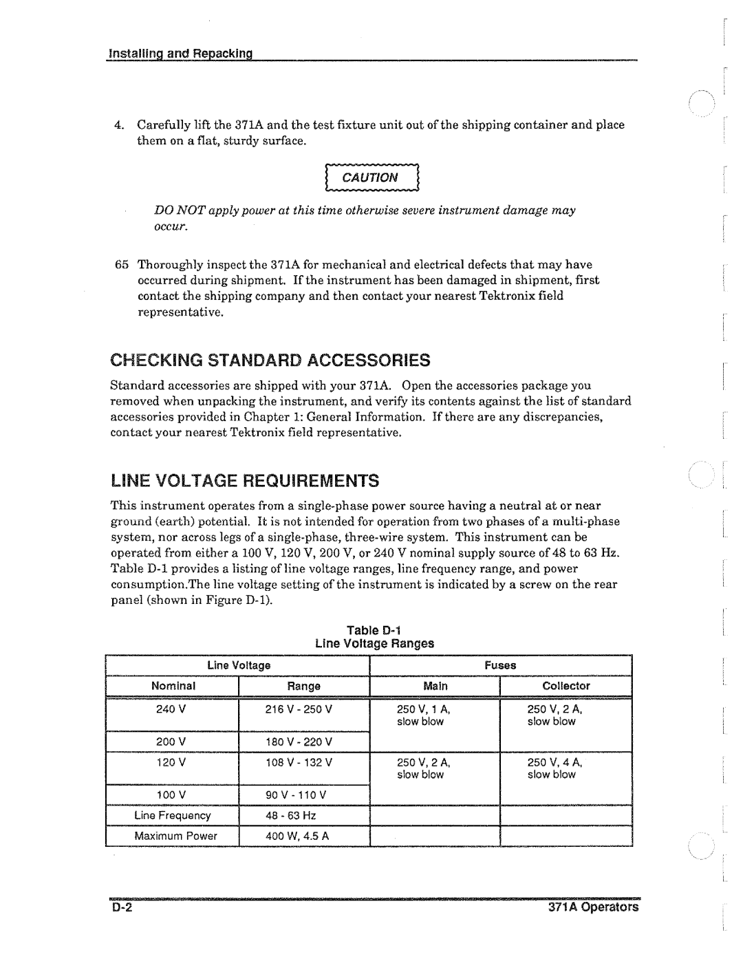 Tektronix 371A manual 