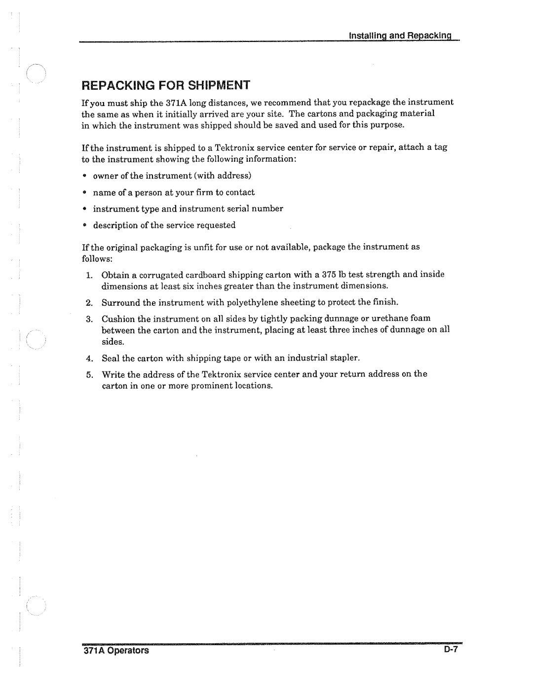 Tektronix 371A manual 