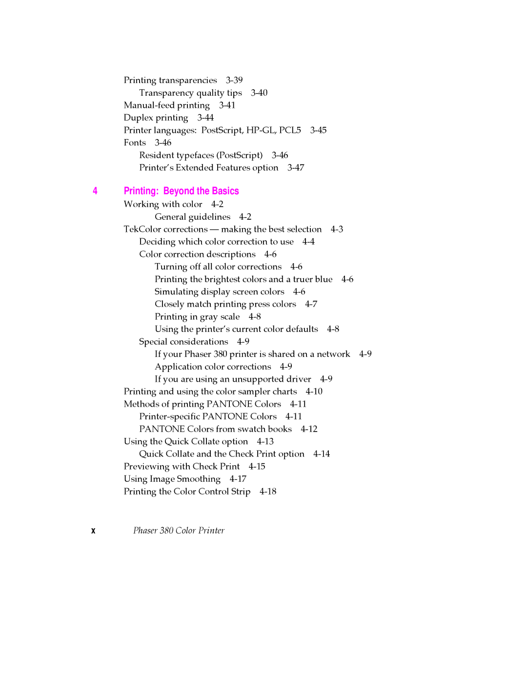 Tektronix 380 manual Printing Beyond the Basics 