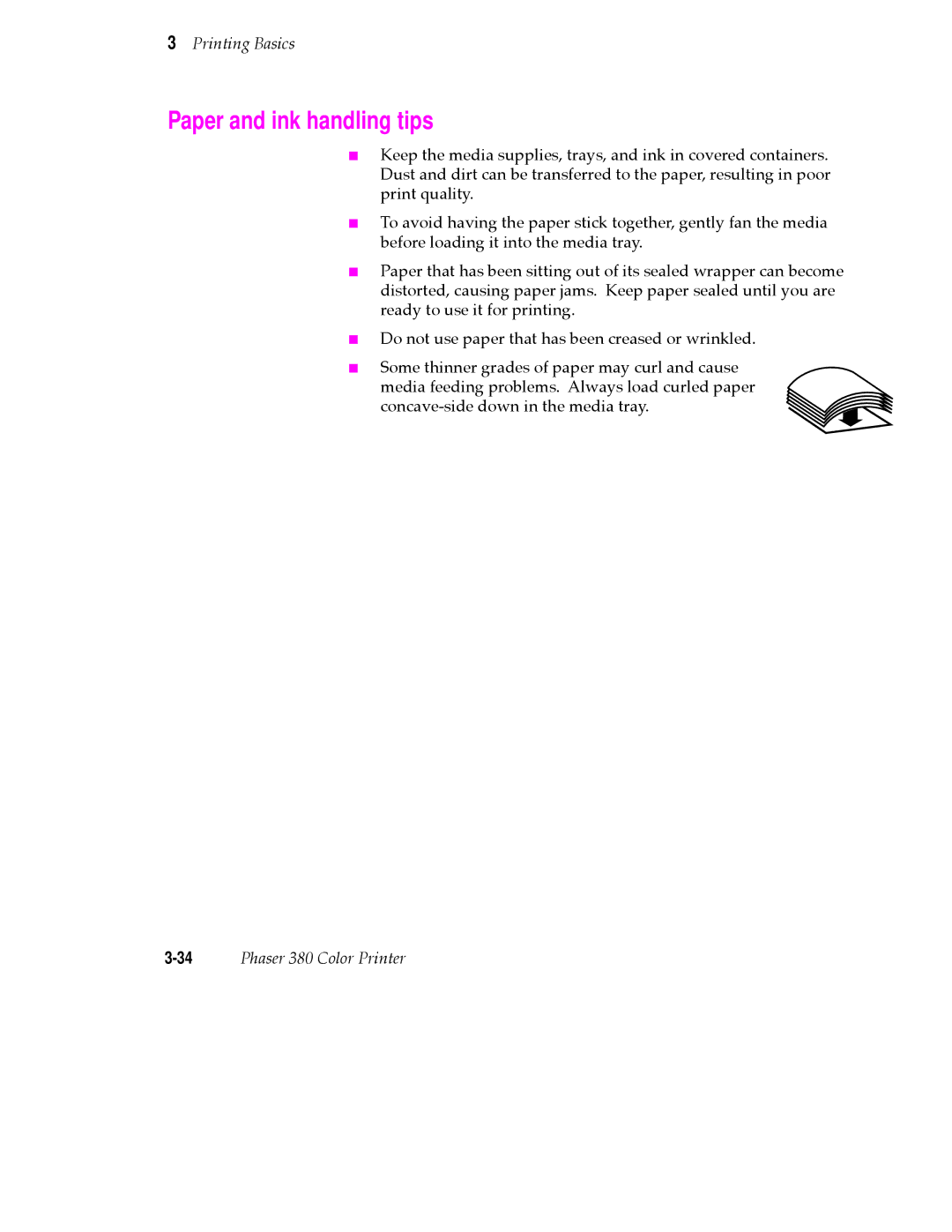 Tektronix 380 manual Paper and ink handling tips 