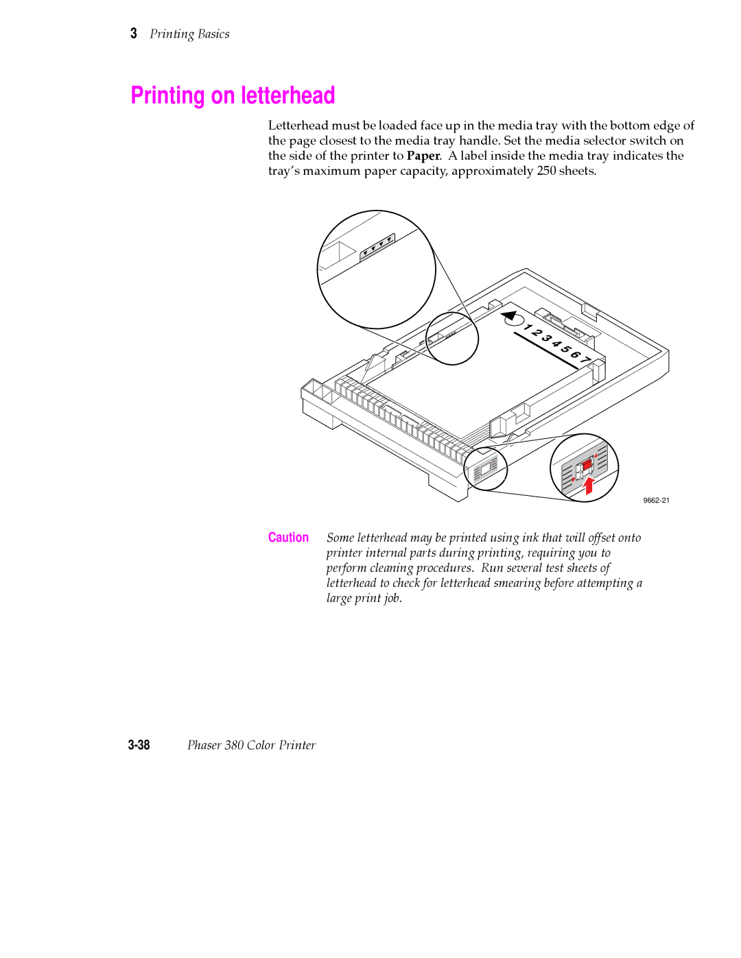 Tektronix 380 manual Printing on letterhead 