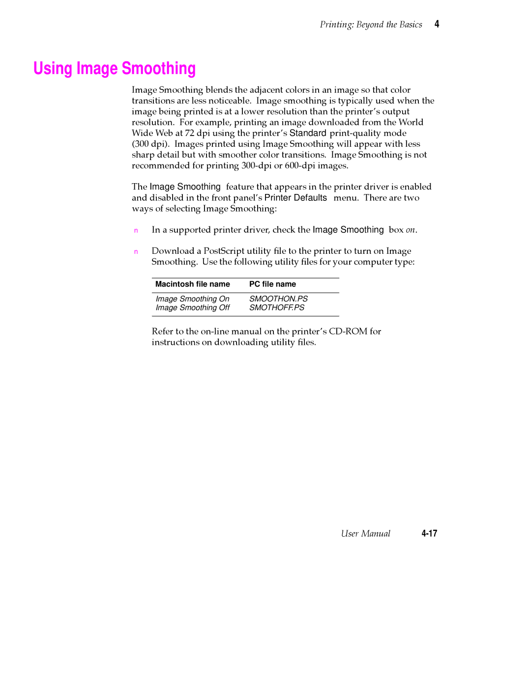 Tektronix 380 manual Using Image Smoothing 