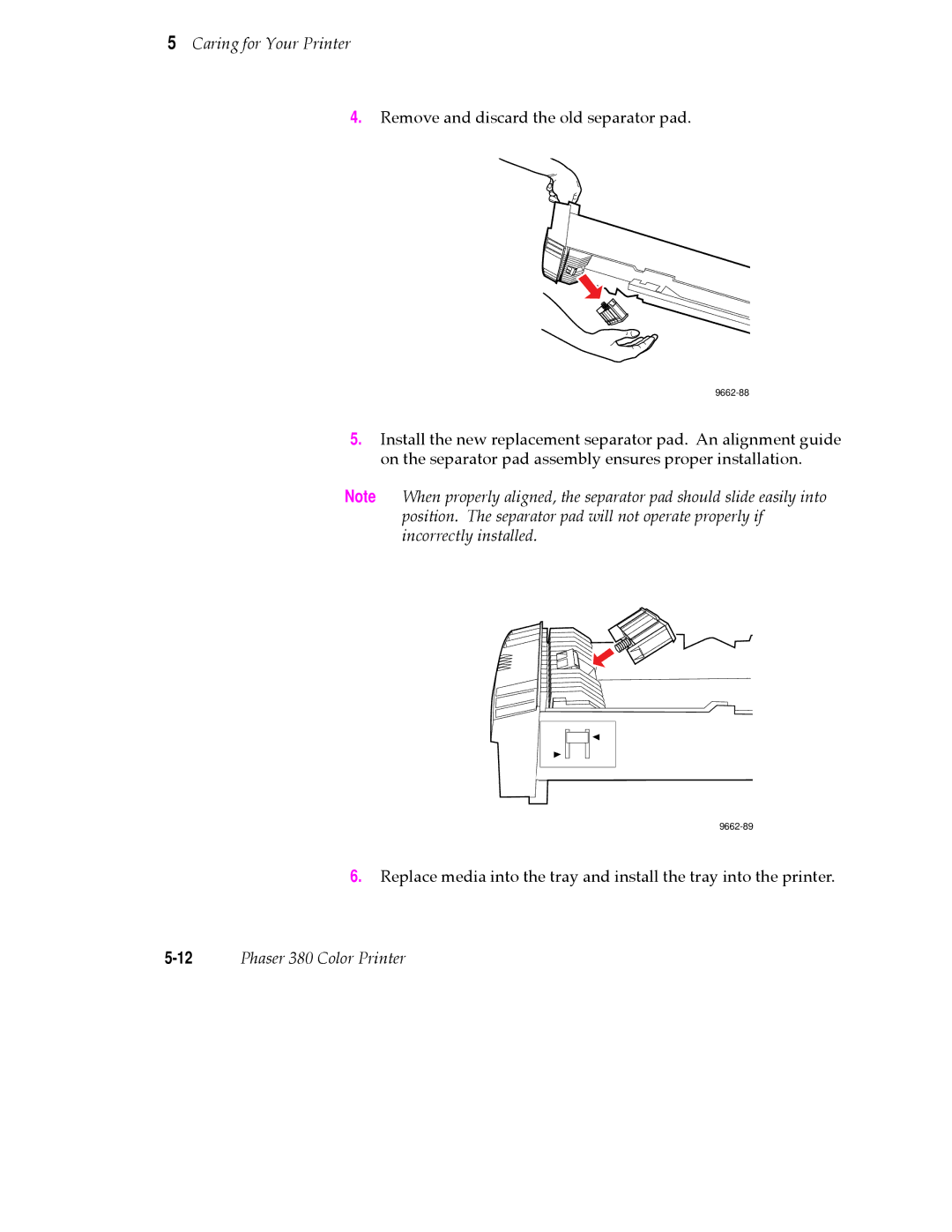 Tektronix 380 manual Remove and discard the old separator pad 