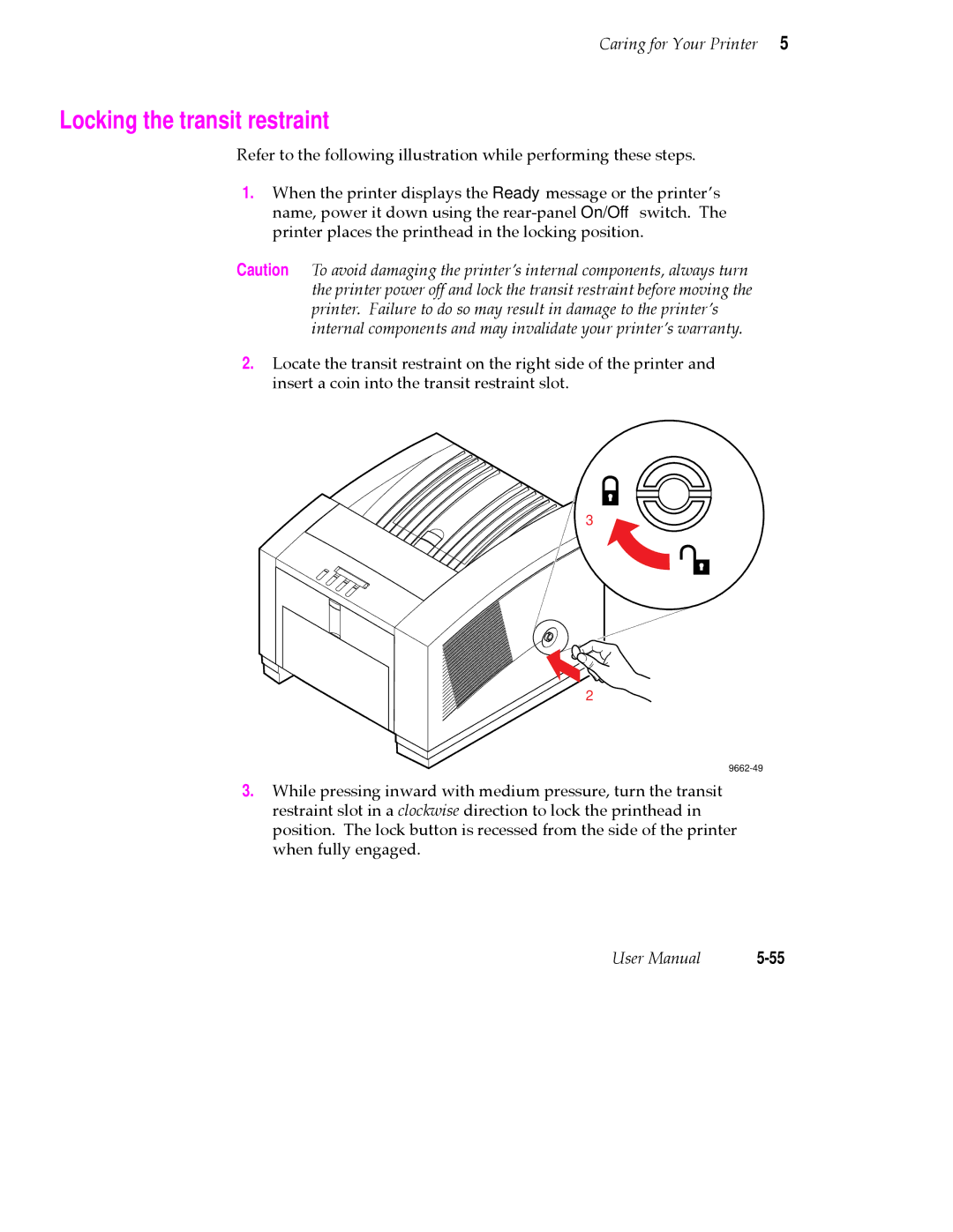 Tektronix 380 manual Locking the transit restraint 