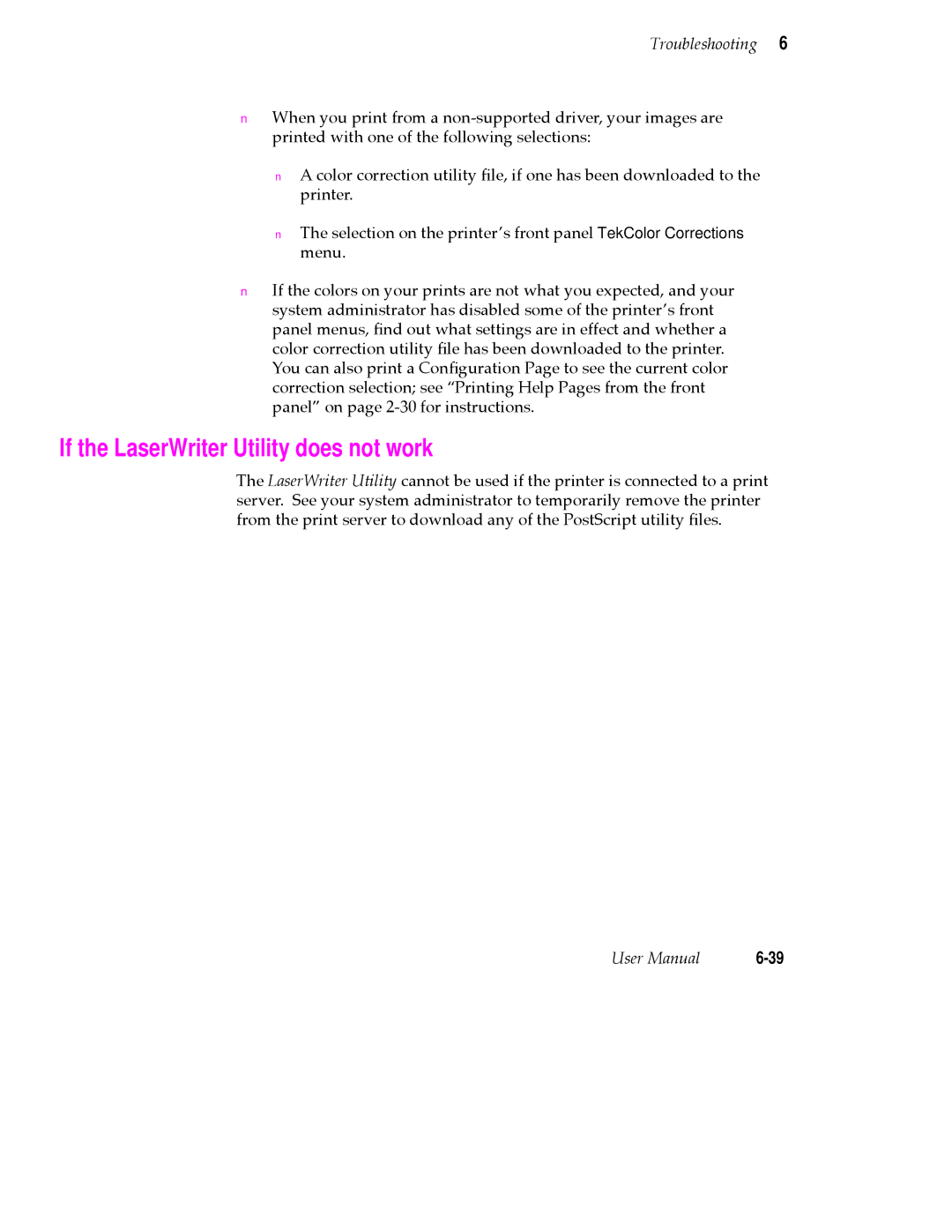 Tektronix 380 manual If the LaserWriter Utility does not work 