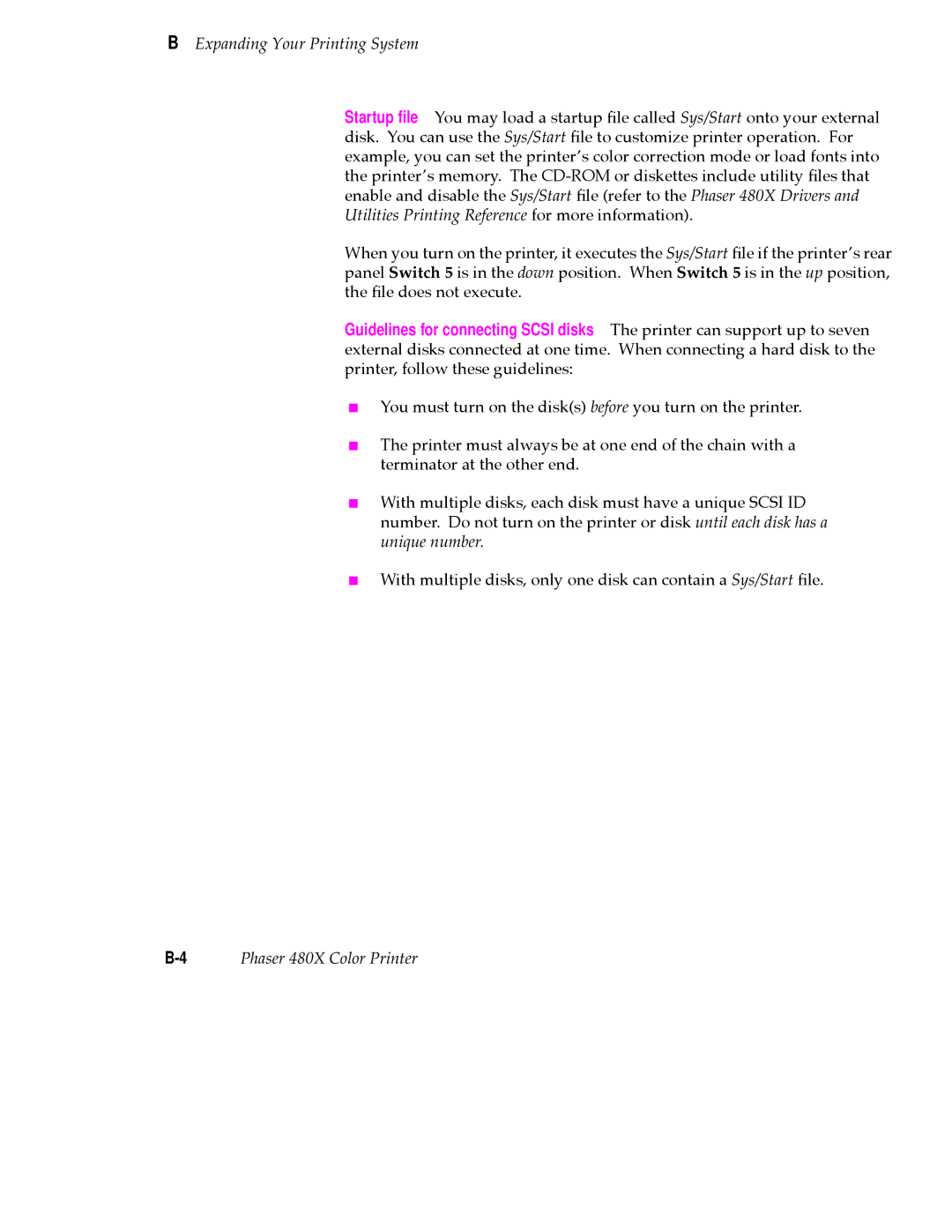 Tektronix user manual 4Phaser 480X Color Printer 