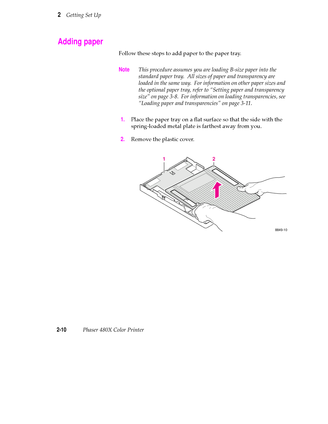 Tektronix 480X user manual Adding paper 