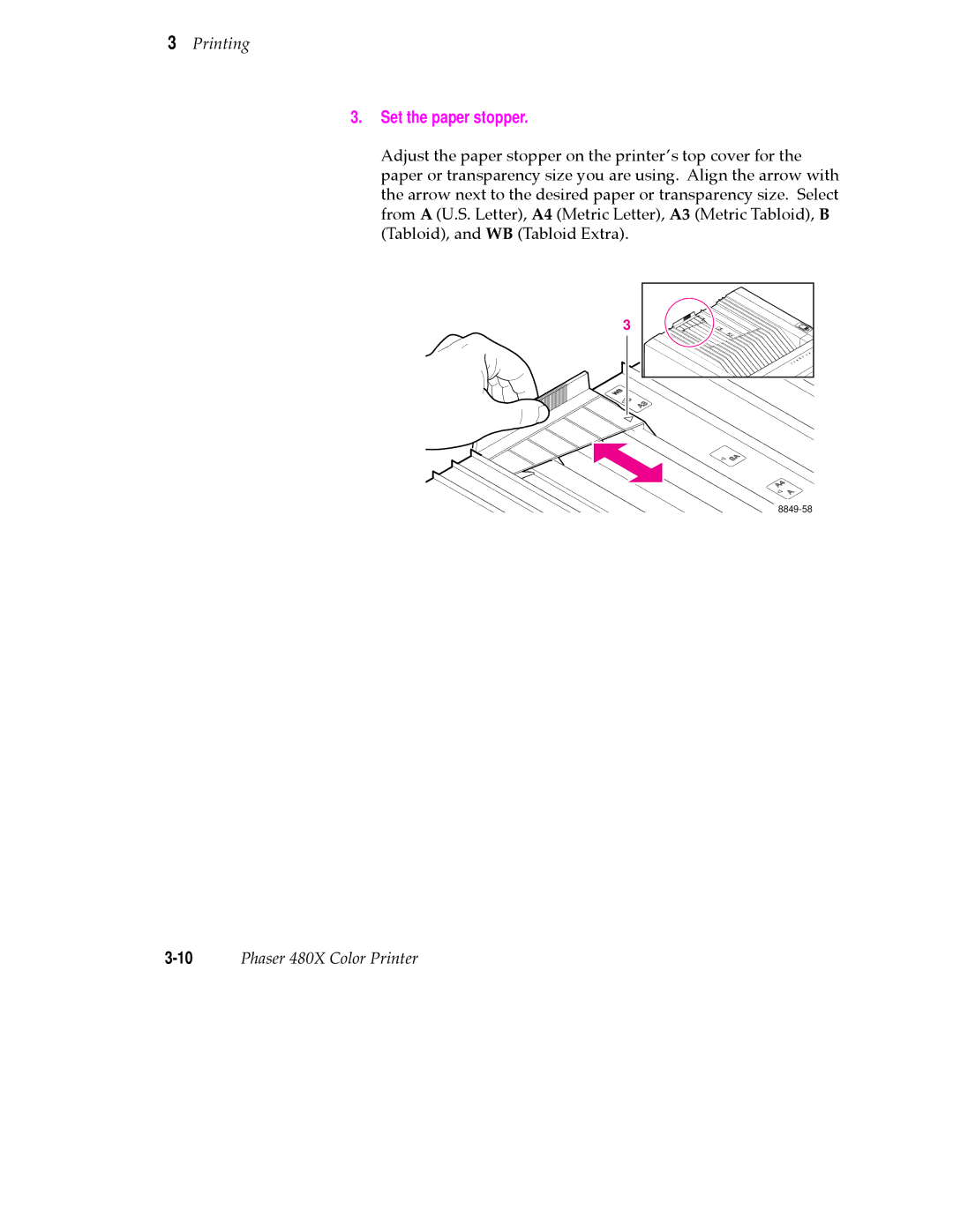 Tektronix 480X user manual Set the paper stopper 