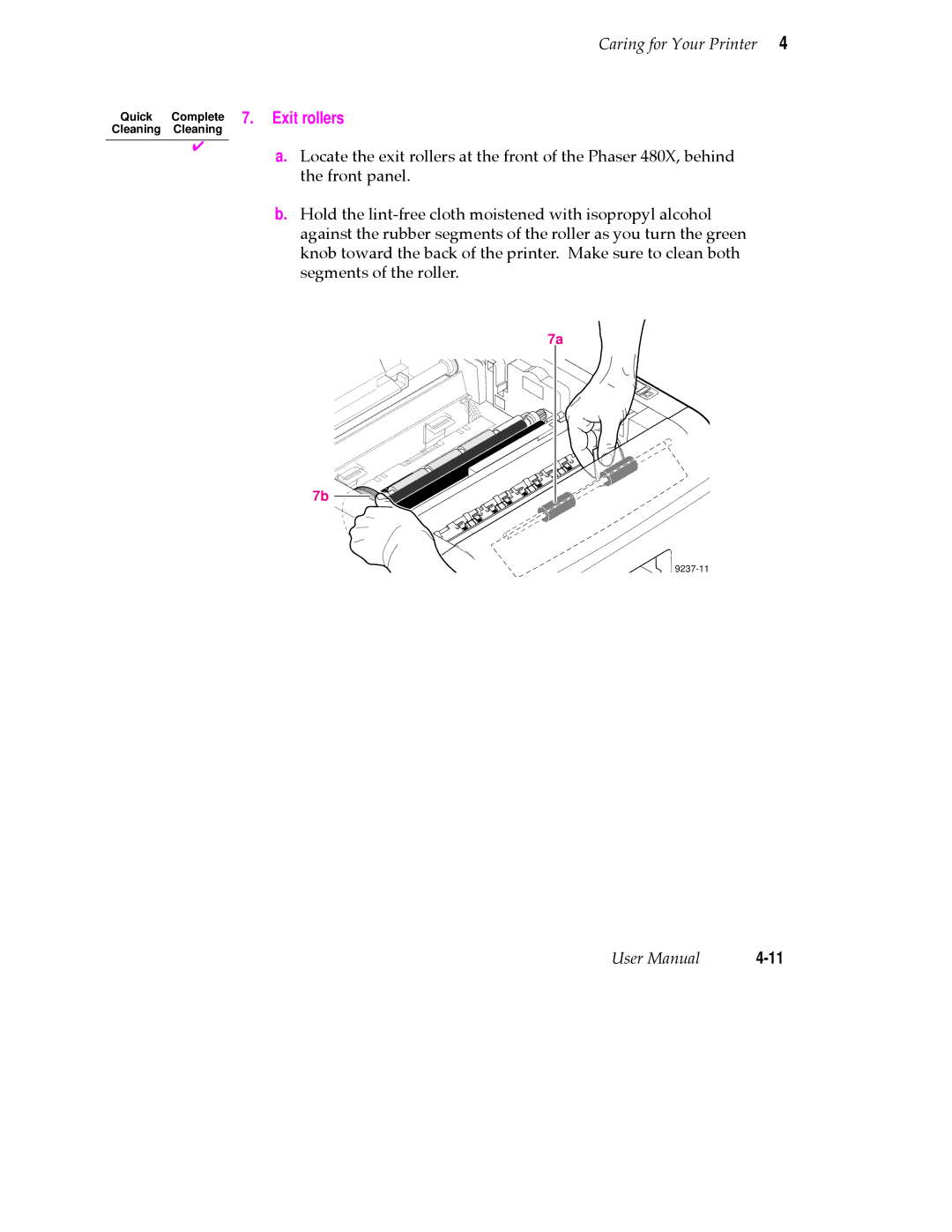 Tektronix 480X user manual Complete 7. Exit rollers 