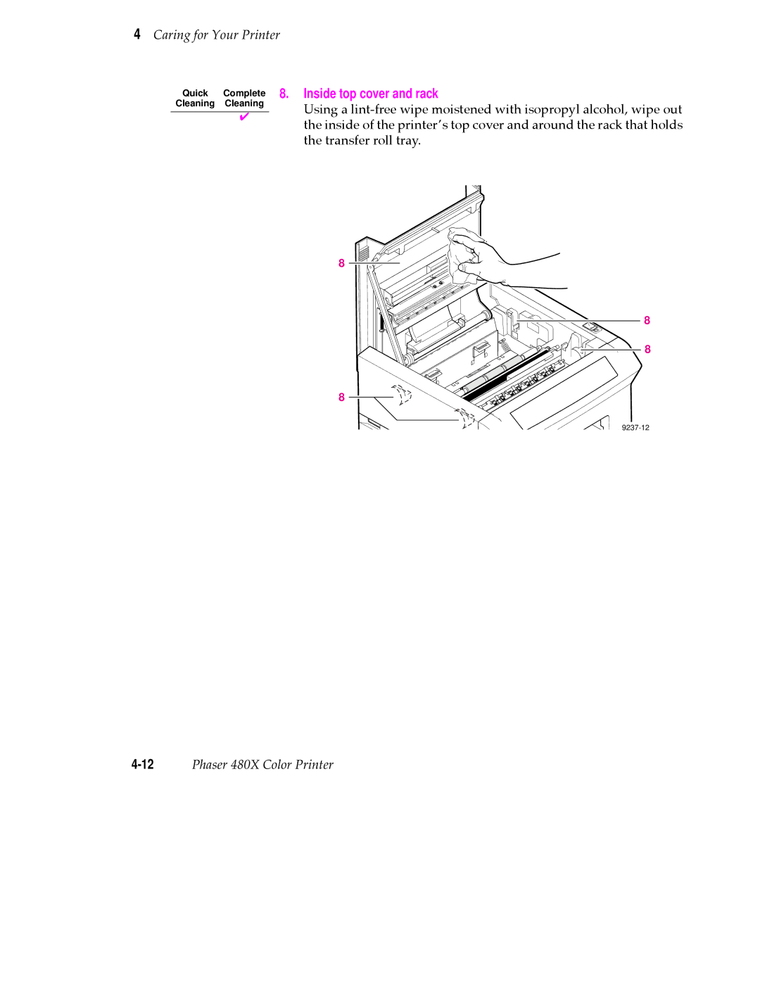 Tektronix 480X user manual Complete 8. Inside top cover and rack 