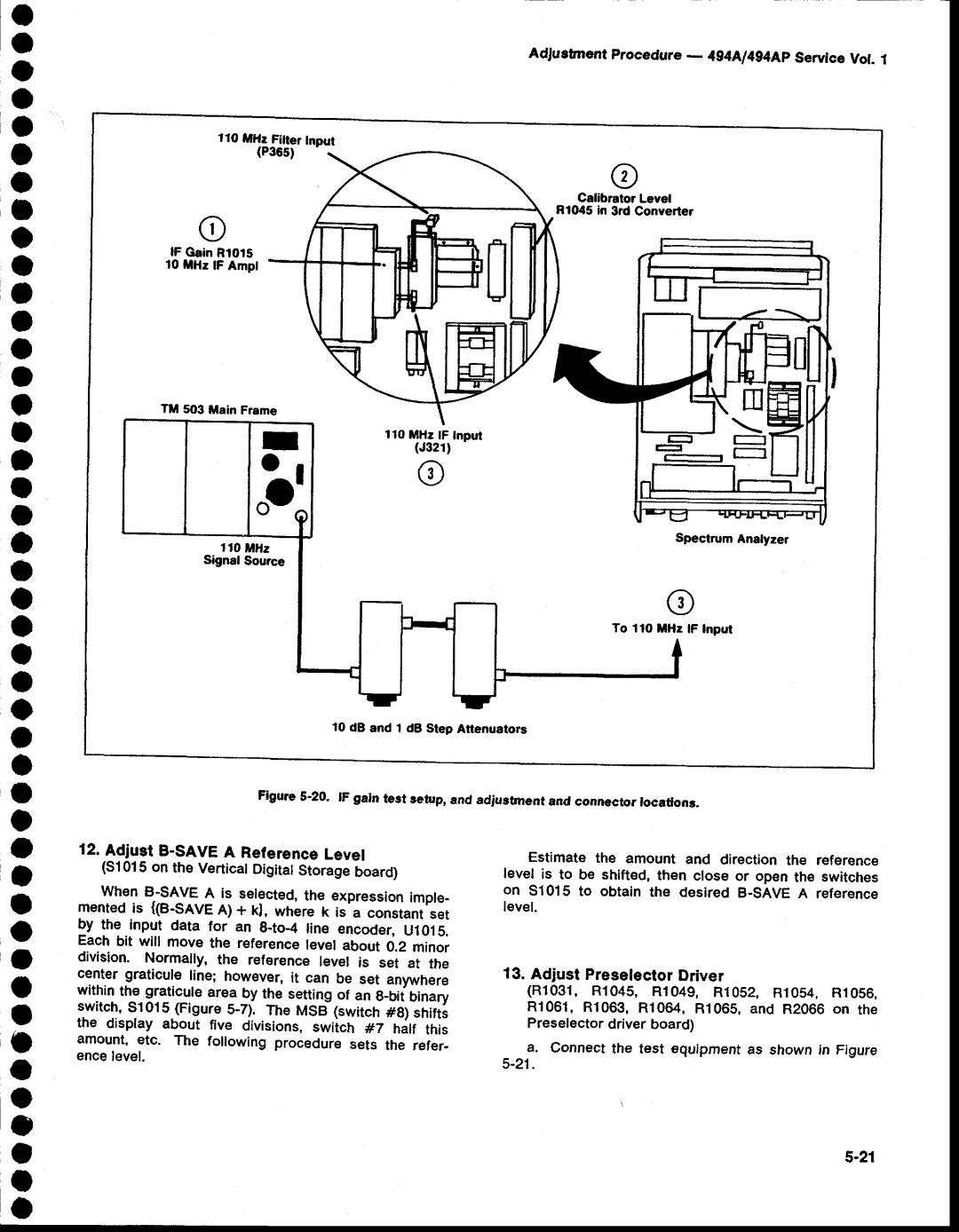 Tektronix 494AP service manual O a o o O o o a o, Adjustment procedure 4g4Al4g4ApseMce vot 