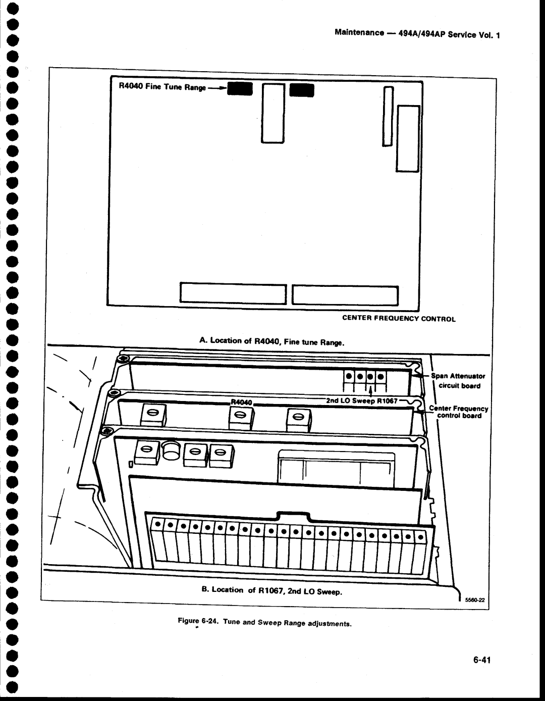 Tektronix 494AP service manual Maintenanco- 4g4A/4g4Ap ServlceVol, R404OFine TuneRanee 