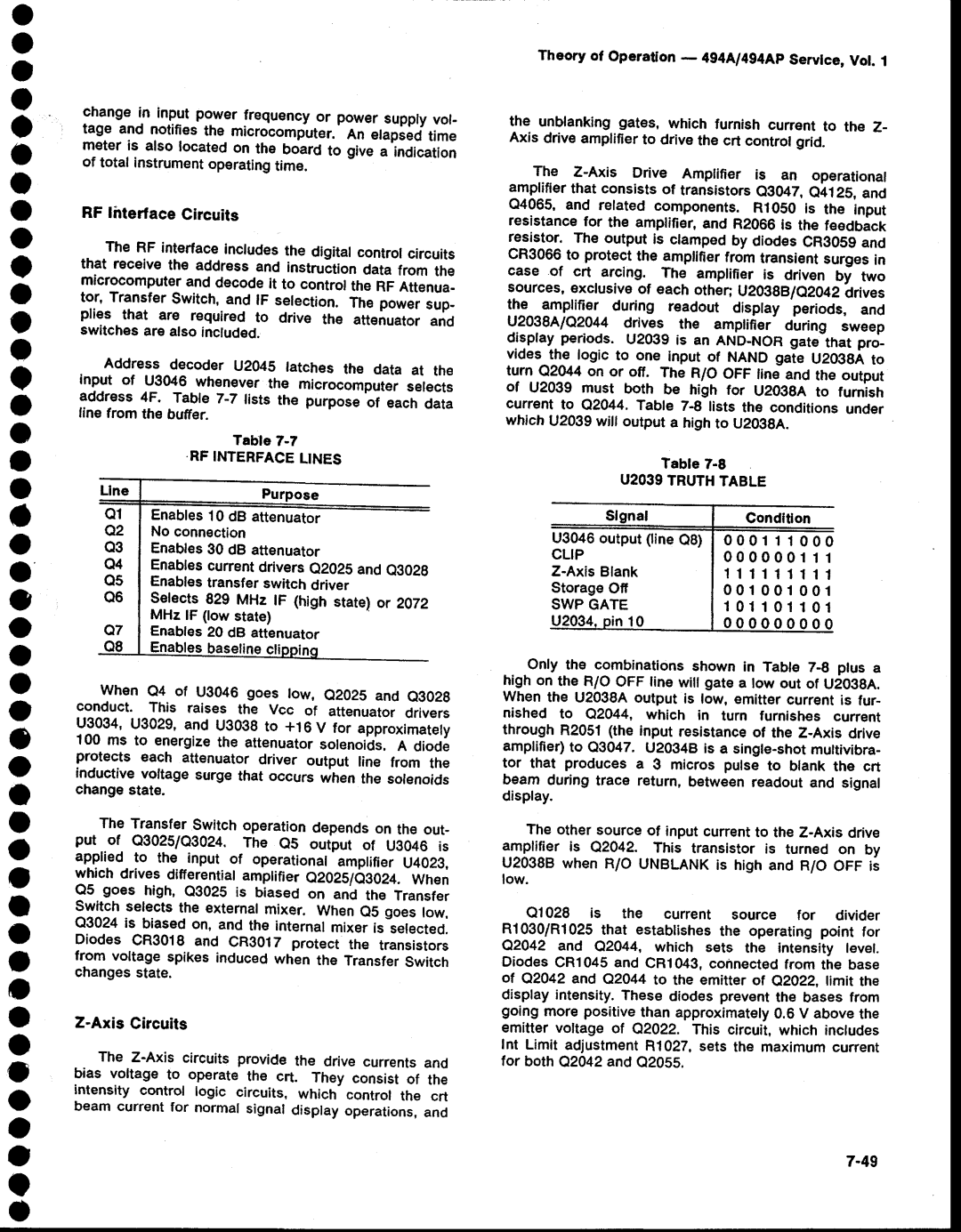 Tektronix 494AP service manual O o O o o a o o A o O o o o o o o o O a a, Enables Currentdrivers, Transferswitchdriver, R 1 